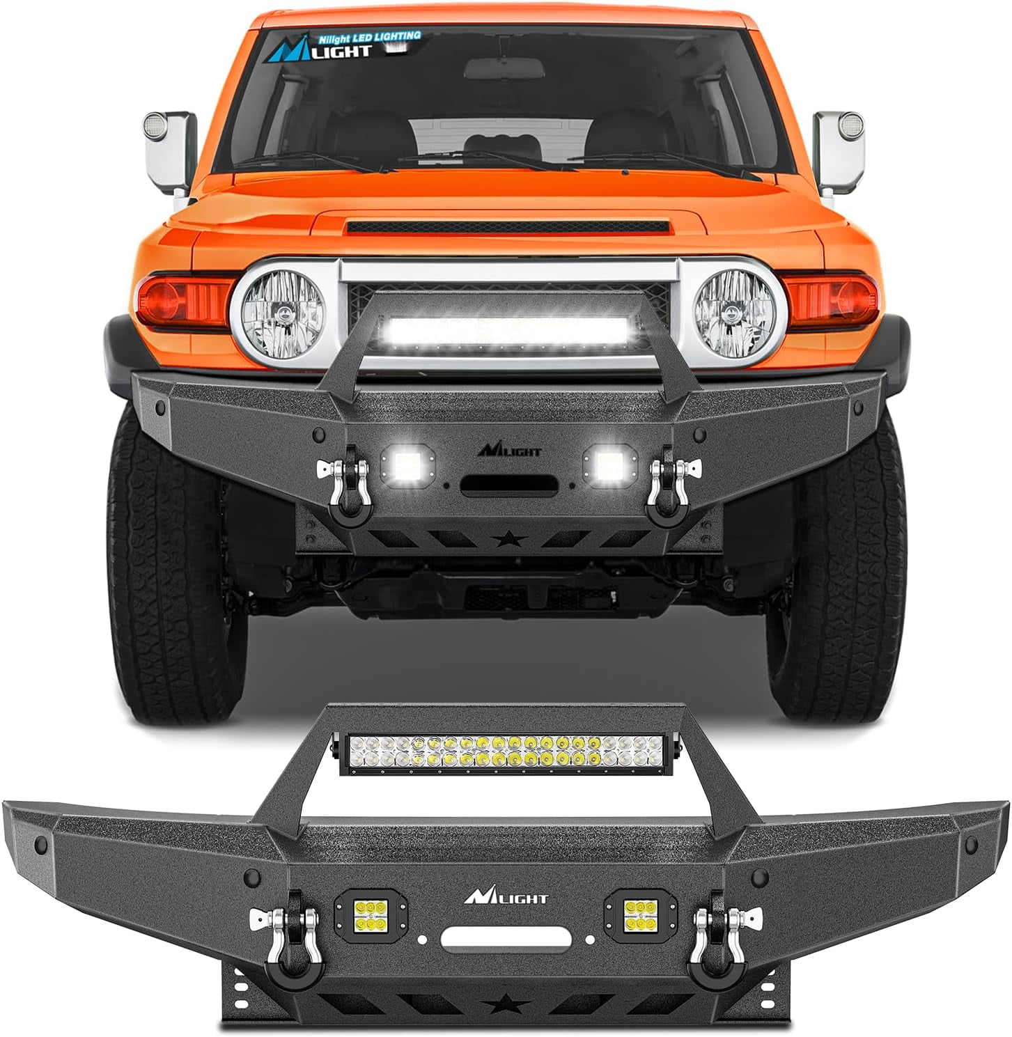 Nilight Front Bumper Compatible for 2007-2008 2009 2010 2011 2012 2013 ...