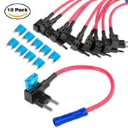 Nilight Fuse Holder Add-a-circuit Fuse TAP Adapter Mini ATM APM Blade Fuse Holder - 10 Pack , 2 years Warranty
