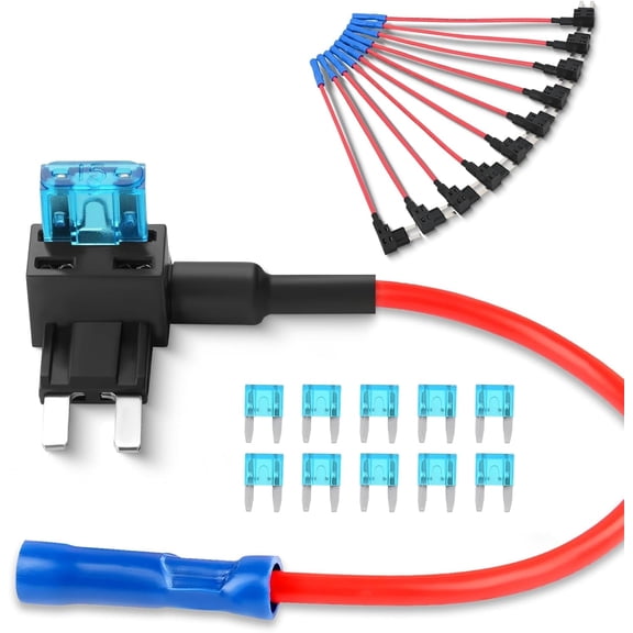 Nilight Fuse Holder Add-a-circuit Fuse TAP Adapter Mini ATM APM Blade Fuse Holder-10 Pack
