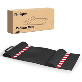 Nilight Garage Parking Mat, Durable Wheel Stop Pad Parking Aid with Reflective Strips for or Cars SUVs Trucks, 1-Pack