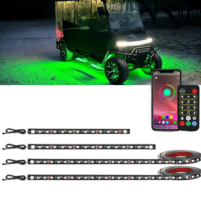 Nilight Golf Cart Underglow LED Light Strip Kit: 4PCS Dream Color Neon Accent Lights with APP & Remote Control, Music Sync Sound Active Multi-Mode, IP67 Waterproof, 12V-65V for EZGO Yamaha Club Car