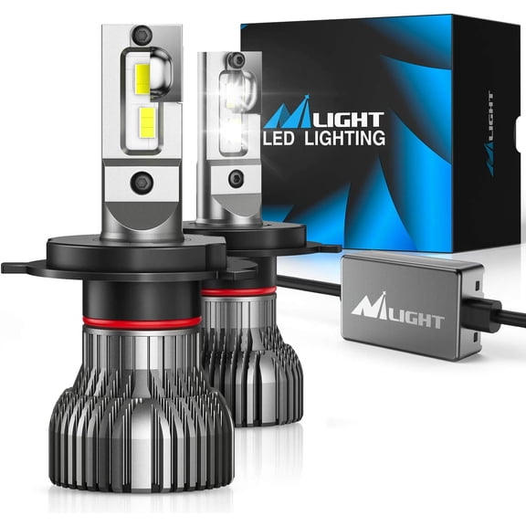 Nilight H4 LED Headlight Bulbs 14000lm H4/Hb2/9003 Hi/Lo Beam LED Headlight Bulb 6500k H4 LED Bulb Cool White IP67
