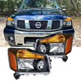 thumbnail image 1 of Nilight Headlight Assembly Compatible with 2004 - 2015 Nissan Titan 2004-2007 Armada Headlamps Replacement Black Housing Amber Reflector, 1 of 7