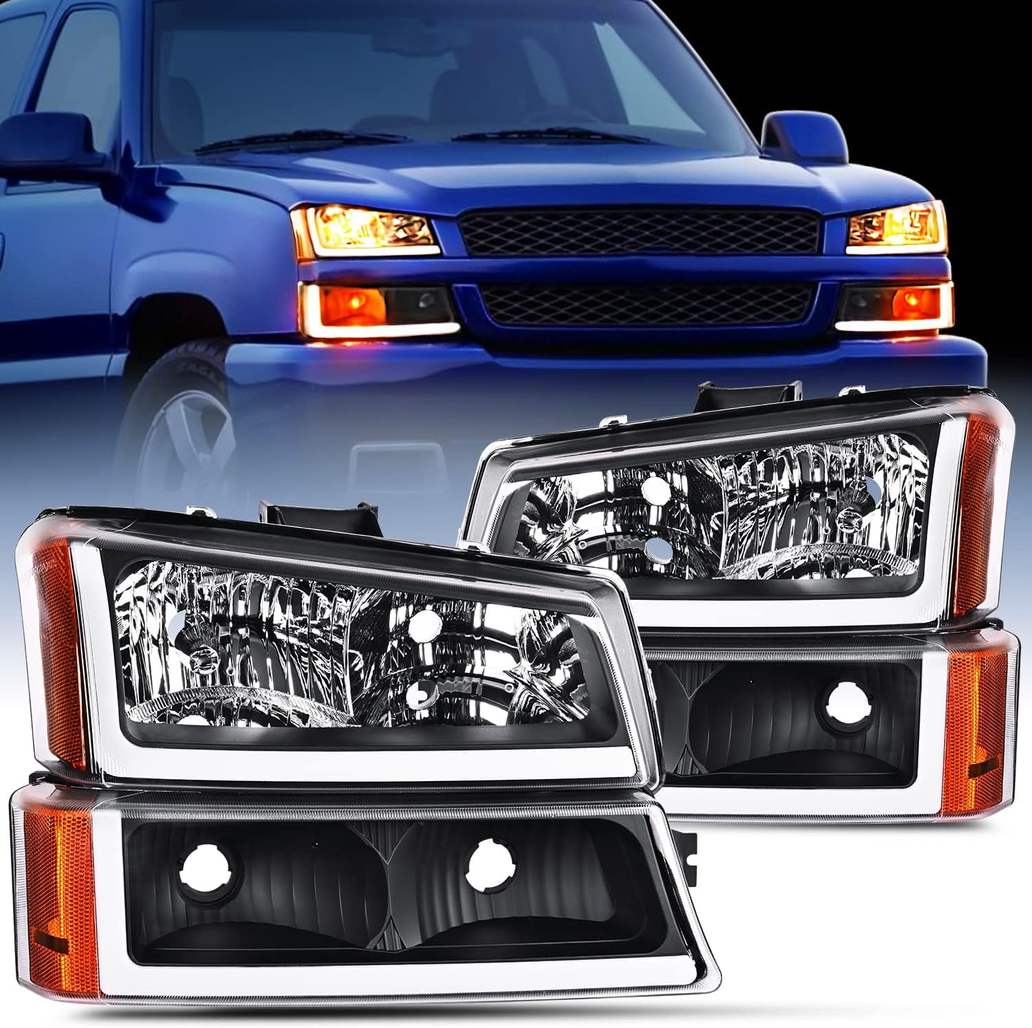 Head Lights Nilight Headlight Assembly For 1994-1998 Chevy Silverado Tahoe  C10 C/K... Automotive Headlight Assemblies, image size:1500x1494