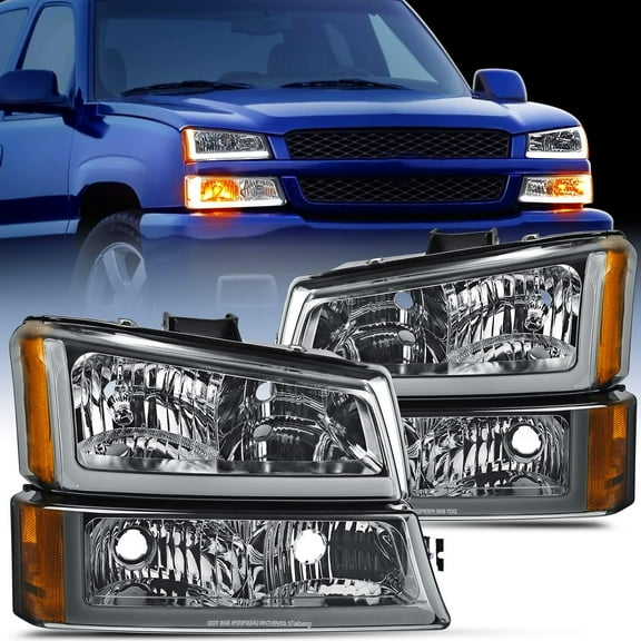 Nilight Headlights Assembly for 03 04 05 06 Chevy Silverado Avalanche 1500 2500 3500/07 Chevrolet Silverado Classic Headlamp, Smoke Housing