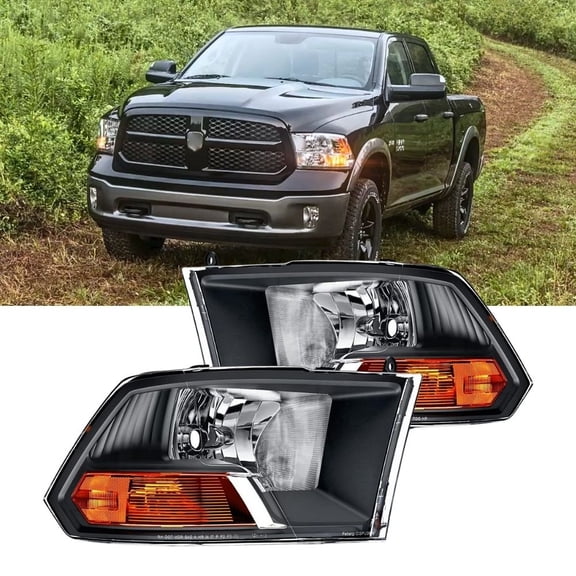 Nilight Headlights Assembly for 2009 - 2012 Dodge Ram 1500 2500 3500 Dual Beam Model,OE Headlamp Replacement (NOT for Quad Beam Model)