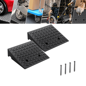Nilight Heavy-Duty Rubber Threshold Ramp 5-Inch Height Curb Riser for Vehicles, Wheelchairs, Scooters, Lawn Mowers & Mobility Devices (2-Pack, 7000 lb Capacity, Black)