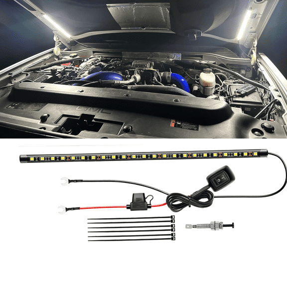 Nilight Under Hood LED Light Strip, 21 LED Waterproof Engine Bay Light with On/Off Switch, Blade Fuse, 12V White Underhood Lighting for Cars, Trucks, SUVs, RVs