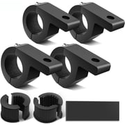 Nilight - 4PCS LED Light Bar Horizontal Bar Clamp Mounting Kit Fit on 0.75" 1" 1.25" Bull Bars Roof Racks Roll Cages for ATV UTV and Trucks, 2 Years Warranty,Black