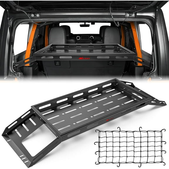 Nilight Interior Storage Rear Trunk Cargo Rack Basket Tray Interior Storage Luggage Carrier for 2007-2024 Wrangler JK JKU & JL JLU Unlimited 4-Door Hardtops