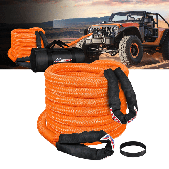 Nilight Kinetic Recovery Rope 1in x 20ft 48,000 LBS Heavy Duty Snatch Strap Offroad Towing Vehicle Recovery Kit for UTV ATV SUV Truck Jeep Tractor