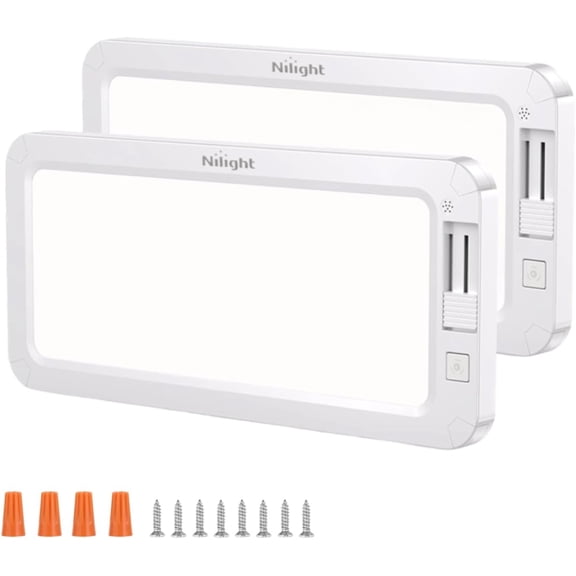 Nilight LED Interior Light 2PCS 12.5 Inch 10W 96LEDs 3 Color Dimmable (3100K-6500K) with Memory Function, 12V-30V Ceiling Lights for RV Camper Caravan Motorhome Enclosed Cargo Trailer Truck Van Boat