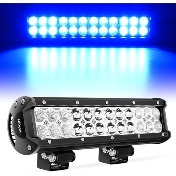 Nilight LED Light Bar 12 Inch 72W Spot Flood Combo Blue Beam Off Road Lights Fishing Hunting Emergency Deck Boat Work Lighting for Trucks UTV Pick-up Van Boat Tractor
