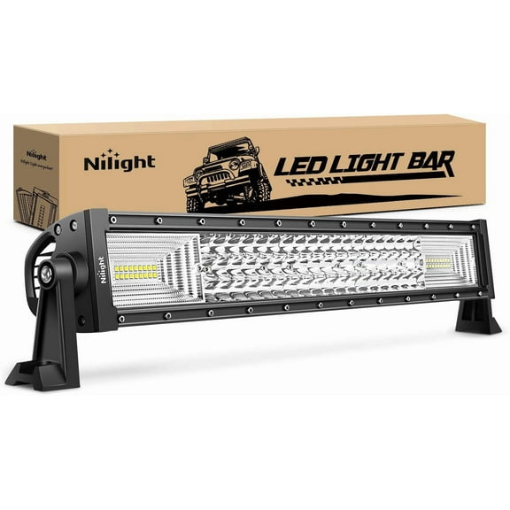 Nilight LED Light Bar 22" 270W Flood Spot Combo Triple Row Driving Lamp Roof Bumper Off Road LED Work Lights Pods for Van Camper Wagon Car Pickup Golf Cart ATV UTV SUV Truck Boat