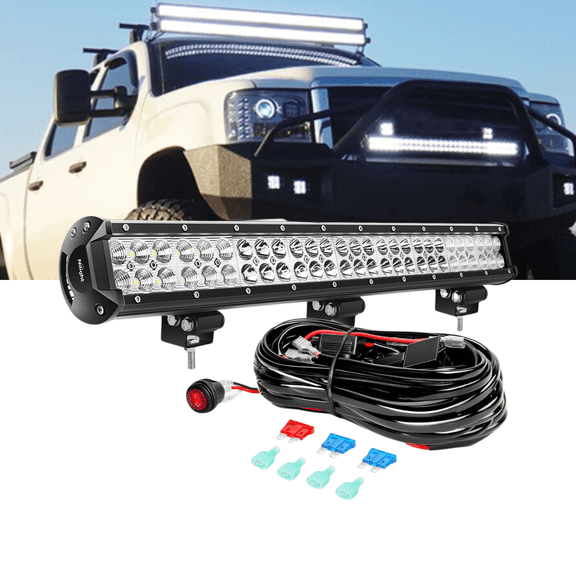 Nilight 25 Inch LED Light Bar 162W Spot Flood Combo Off-Road Driving Light with Wiring Harness Kit for Truck SUV ATV UTV