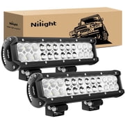 Nilight Led Light Bar 2Pcs 12Inch 72W 5040 LM Spot Flood ComboLed Off Road Lights Bright Driving Fog Boat Lights Led Work Light Bar for Trucks Pickup Golf Cart SUV ATV UTV 4x4 Van Camper