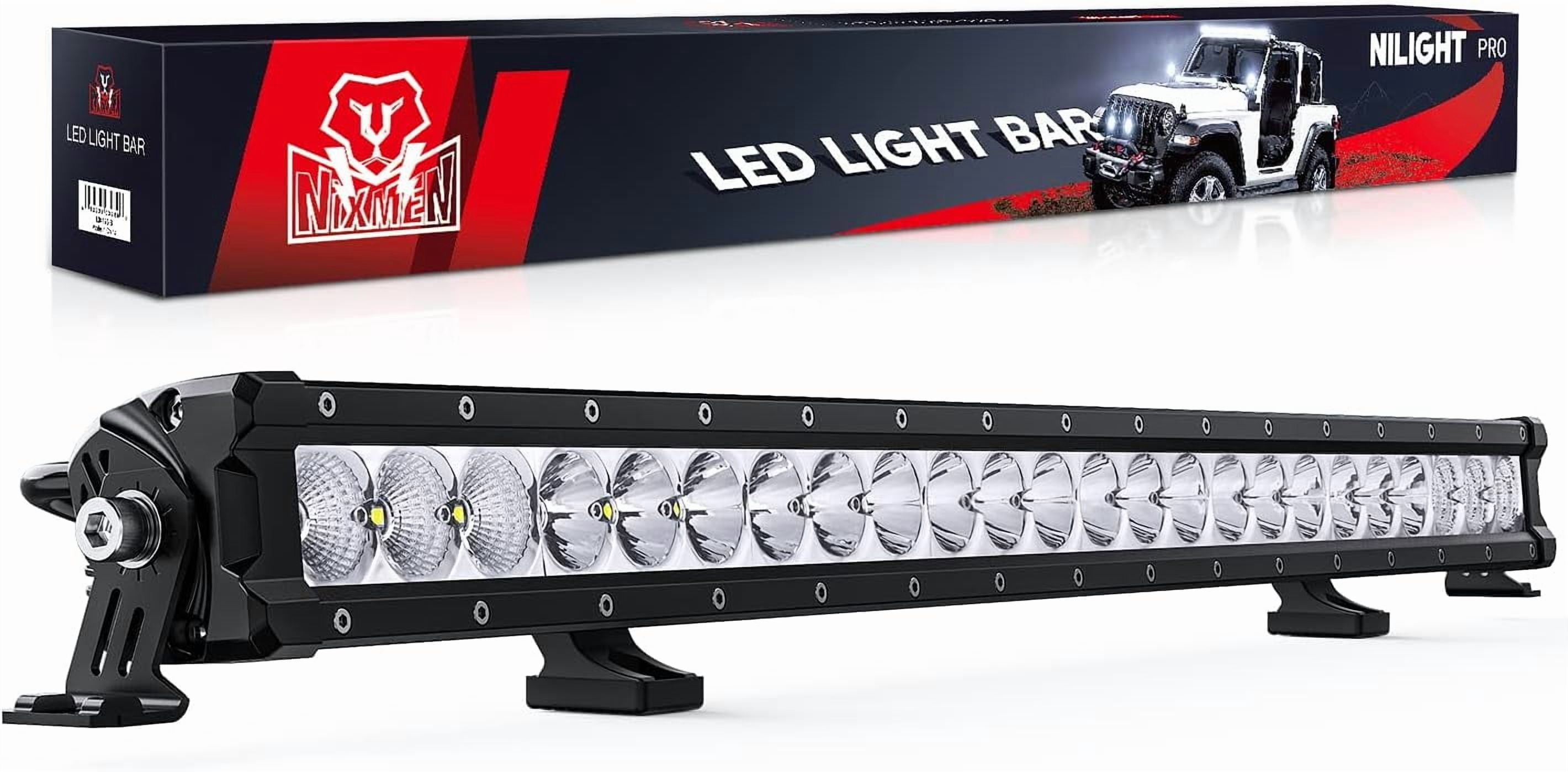 Nilight LED Light Bar 30 Inch 120W Flood Spot Combo Beam 14400LM IP68 Offroad Single Row Slim Driving Lamp for Pickup Truck SUV ATV UTV Boat Jeep