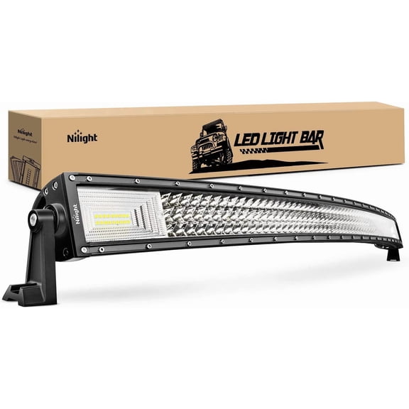 Nilight - LED Light Bar, 52Inch, 783W, 78000LM, Curved Triple Row Flood Spot Combo Beam Off Road Driving Lights for Boat, Trucks