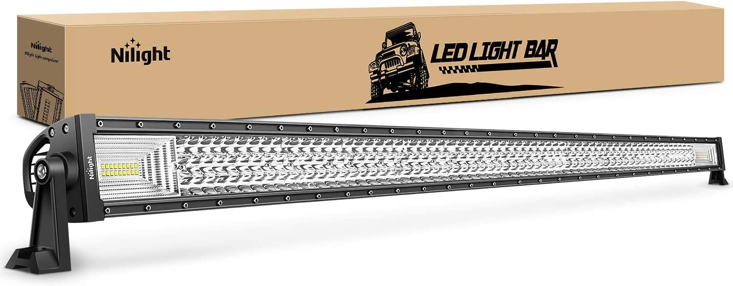Nilight - LED Light Bar 52Inch 783W Triple Row 49500LM Flood Spot Combo Beam Led Bar Driving Lights Boat Lights Super Bright Led Off Road Lights for Trucks