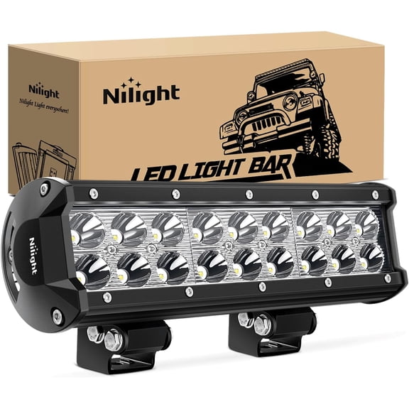 Nilight LED Light Bar 9Inch 54W 3600LM Spot Off Road Driving Lamp Super Bright Waterproof Fog Work Lighting for Trucks SUV ATV UTV Pick-up Boat Tractor 4x4 Van Camper