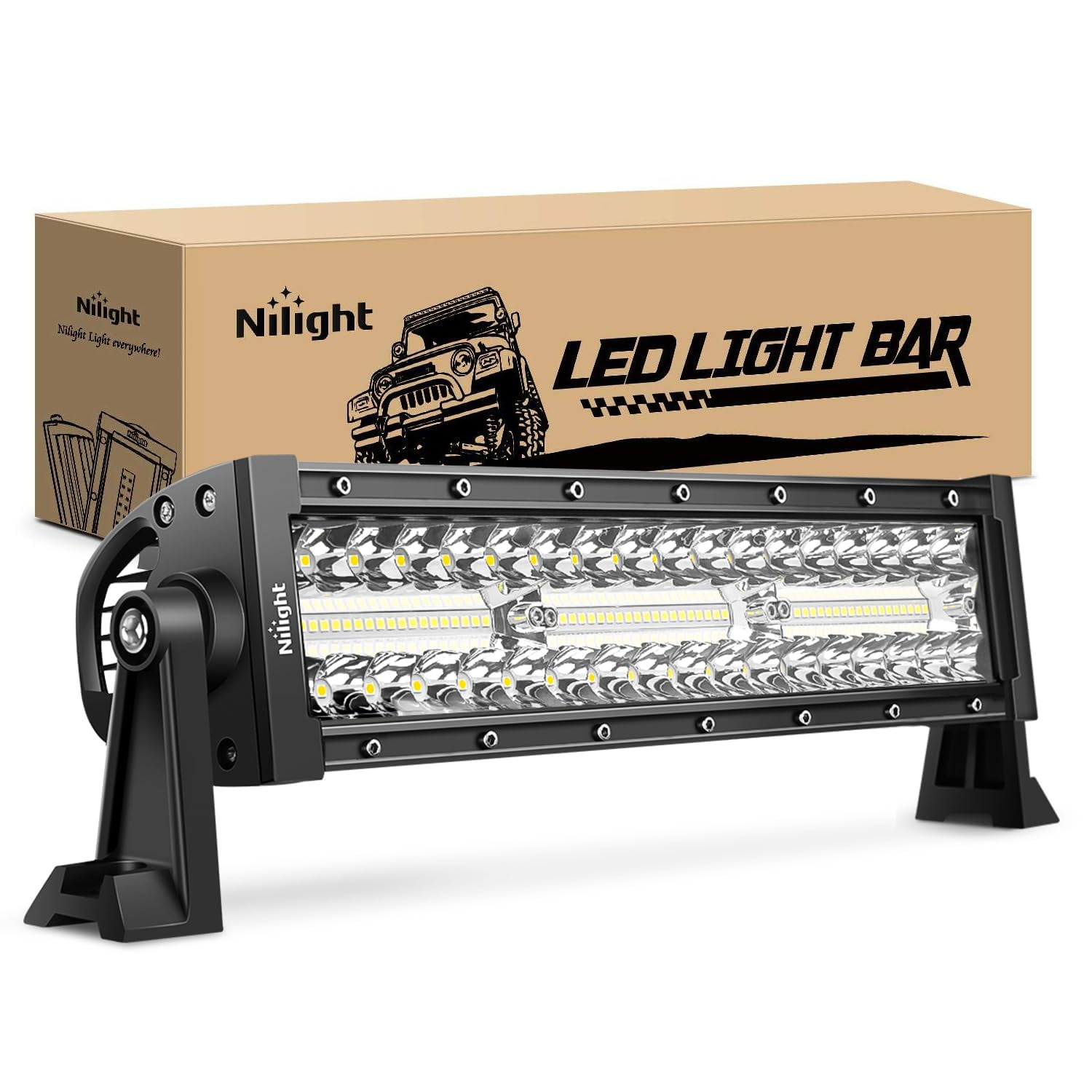 NON-FUNCTIONAL) Nilight LED Light Bar 2PCS 6.5 Inch Triple Row Spot