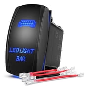 Nilight LED Light Bar Rocker Switch 5Pin Laser On/Off LED Light 20A/12V 10A/24V Switch jumper wires set for Jeep Boat Trucks,2 years Warranty