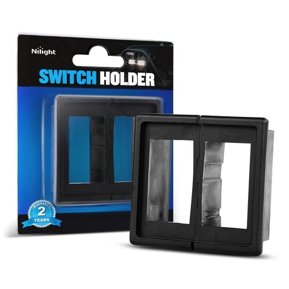 Nilight LED Light Bar Rocker Switch Holder Panel Switch Holder Housing Kit ABS Plastic Black Automotive Mount Toggle Switch Housing,2 years Warranty