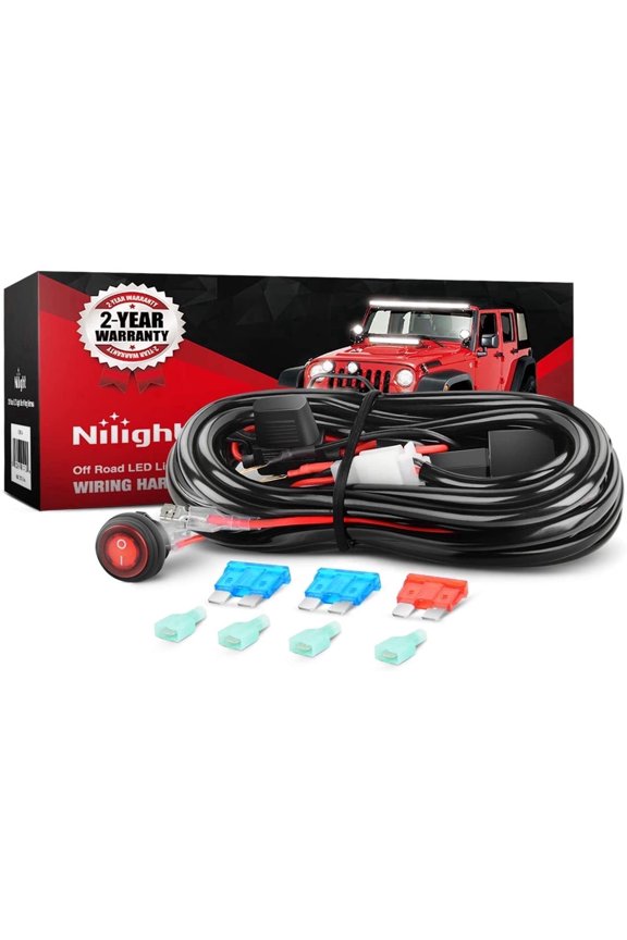 LED Light Bar Wiring Harness Kit 12V on/off Switch Power Relay Blade Fuse for Off Road Lights LED Work Light