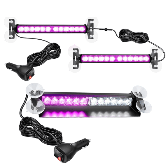 Nilight LED Strobe Light Kit with 12 LED Traffic Advisor Lights and 24 LED Dash Flashing Light, Front and Rear Hazard Visibility Lights for Truck SUV Pickup