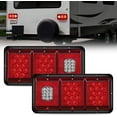 thumbnail image 1 of Nilight LED Triple Tail Light 2PCS Rectangle Red Stop Brake Turn Signals Light White Reverse Back Up Light Surface Mount Waterproof Trailer Camper Van RV Caravan Taillights, 1 of 7