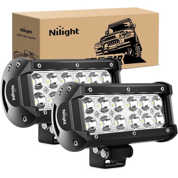 Nilight Led Light Bar 2PCS 36w 6.5Inch Spot Led Off Road Lights Super Bright Driving Fog Light Boat Lights Driving Lights Led Work Light SUV Jeep Lamp