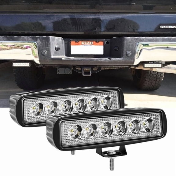 2 Pcs 6 Inch 18W Flood Led Work Light Spot Beam LED Pods Driving Lights 12V 24V Offroad Fog Lamps for Truck Tractor Boat 4x4 Car SUV ATV Excavator