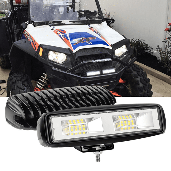6" LED Light Bar White 48W Super Bright Spot Work Pods Off Road Driving Fog Boat Light Waterproof SUV ATV 4WD Car Truck Golf Cart IP67 (2Pcs)