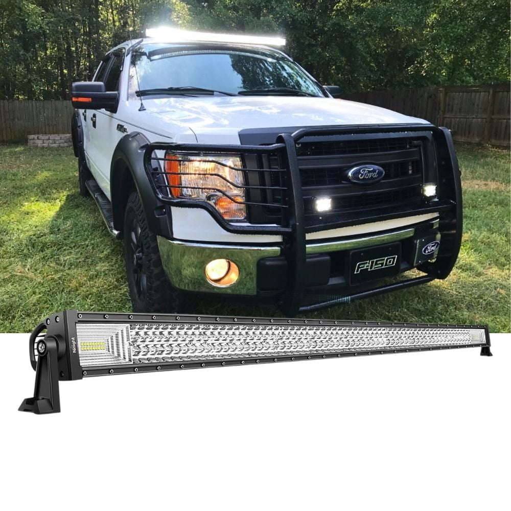Nilight 52 Inch 783W LED Light Bar Triple Row Flood Spot Combo for Trucks & Boats Offroad