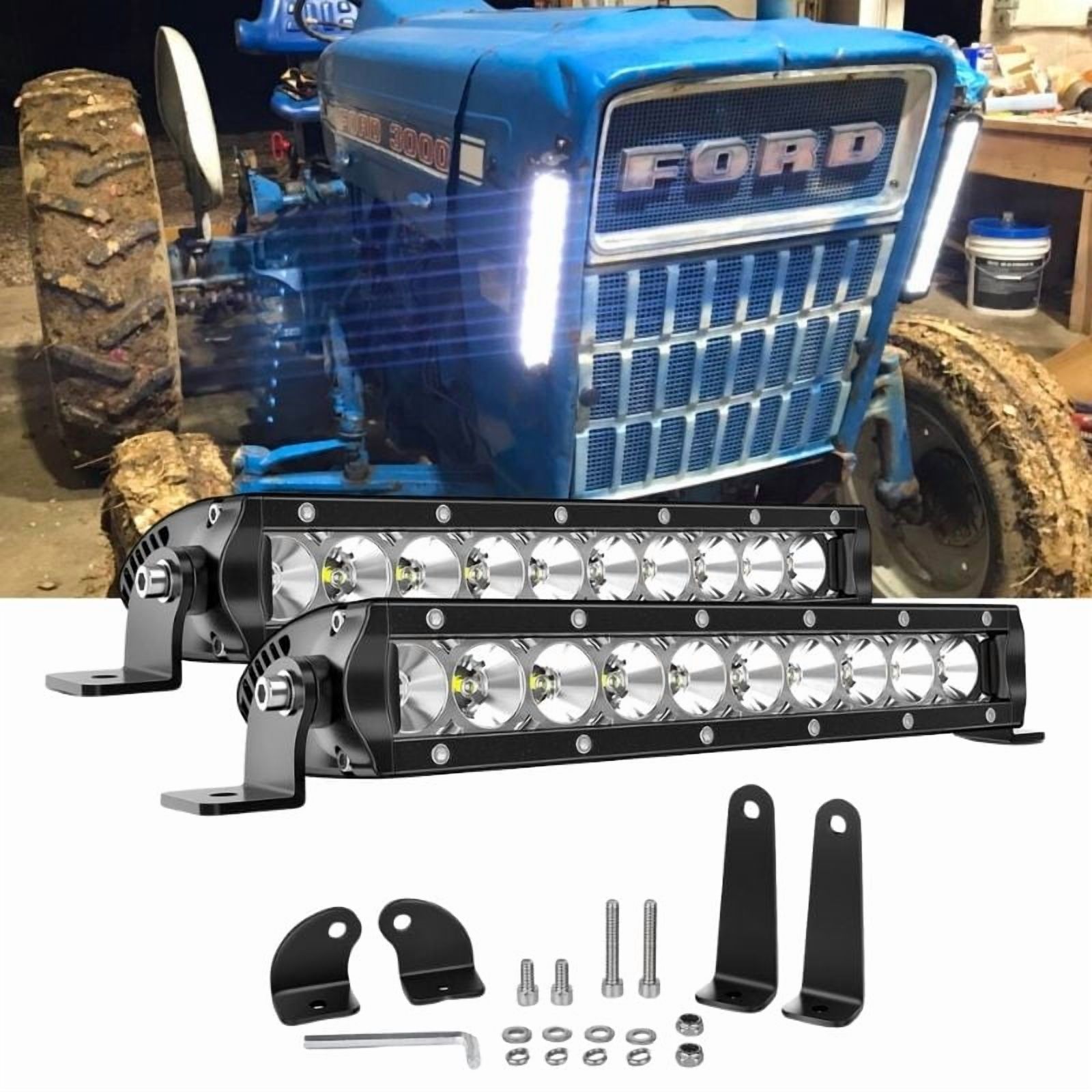 Nilight 11 Inch 50W Single Row LED Light Bar Flood Offroad Work Light for Trucks, SUVs, ATV, UTV, Boats