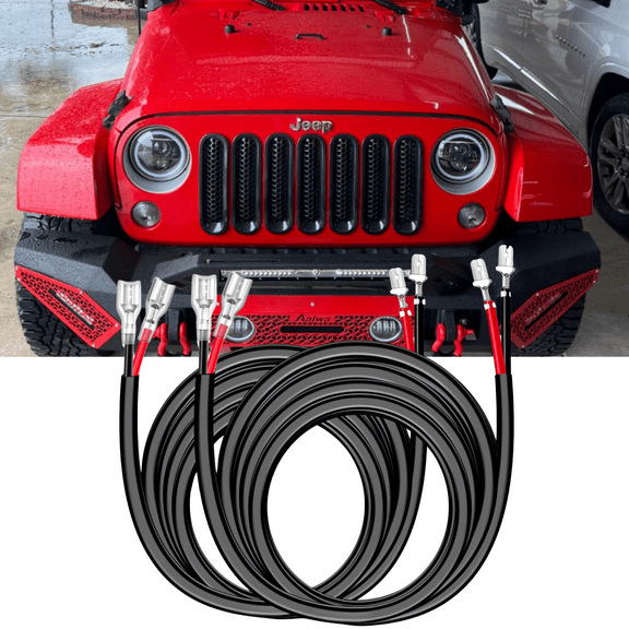2Pcs Extension Wiring Harness 12 AWG Extension Kit 10 Feet Compatible with LED Light Bars Fog Lights Work Lights Driving Lights Offroad LED Pods Wire Kit for Truck UTV ATV Boat