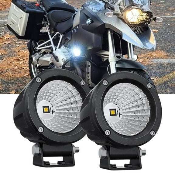 LED Round Offroad Driving Fog Lights Flood Bean 2Pcs 3 Inch Super Bright LED Pod Lights Work Auxiliary Lights Ditch Lights Built-in EMC fit for Motorcycle ATV SUV UTV Truck Tractor Trailer