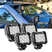 Nilight Led Pods 4Pcs 18W 1260lm Flood Light Bar Driving Fog off Road Lights Work 24V 12V For Motorcycles Van Camper Wagon Car Pickup ATV UTV SUV Truck Boat