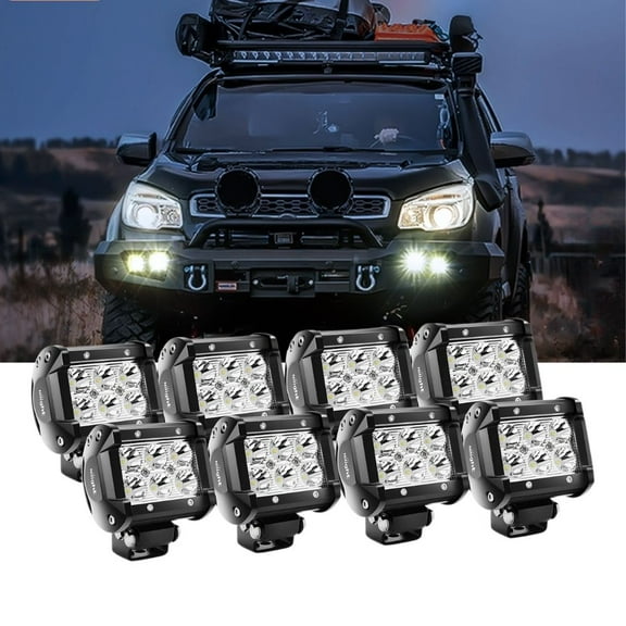 Nilight Led Pods 8Pcs 18W 1260lm Spot Led Light Bar Driving Fog Light off Road Lights Work Light 24V 12V for Motorcycles Van Camper Wagon Car Pickup ATV UTV SUV Truck Boat