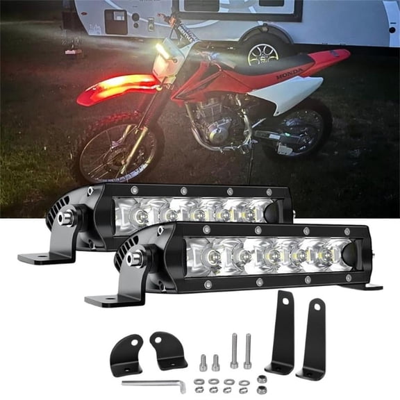 Nilight Led Pods Light Bar Super Slim 2Pcs 7" 30W Spot Driving Fog 3600LM off Road Lighting for Trucks Pickup SUV ATV UTV Boat 4x4 Van Camper - 2 Style Mounting