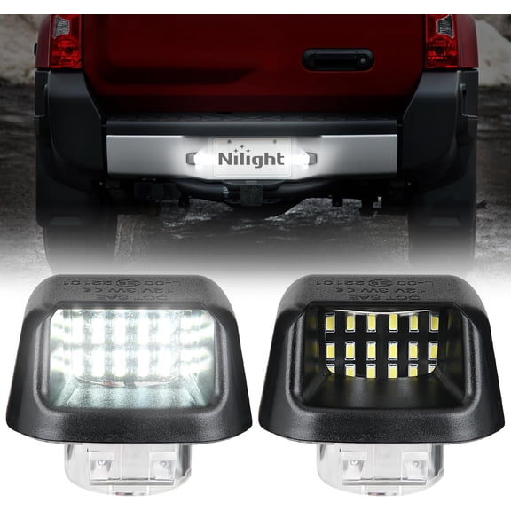 Nilight License Plate Light Compatible with 2007 2008 2009 2010 2011 2012 2013 2014 2015 2016 2017 2018 2019 2020 2021 Nissan Frontier Navara D40 2007-2015 Titan Armada Xterra Black Housing