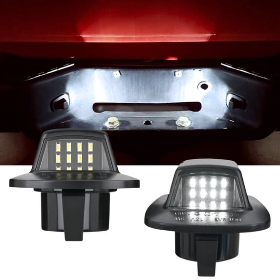 Nilight License Plate Lights Compatible with 1997 1998 1999 2010 2011 Dodge Dakota 2011 Ram Dakota 2006-2009 Mitsubishi Raider with Black Housing 6000K White 2PCS Pack