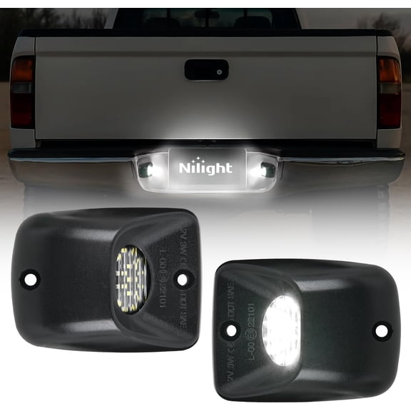 Nilight License Plate Lights Compatible with 1995 1996 1997 1998 1999 2000 2001 2002 2003 2004 Toyota Tacoma Black Housing 6000K White 2PCS Pack