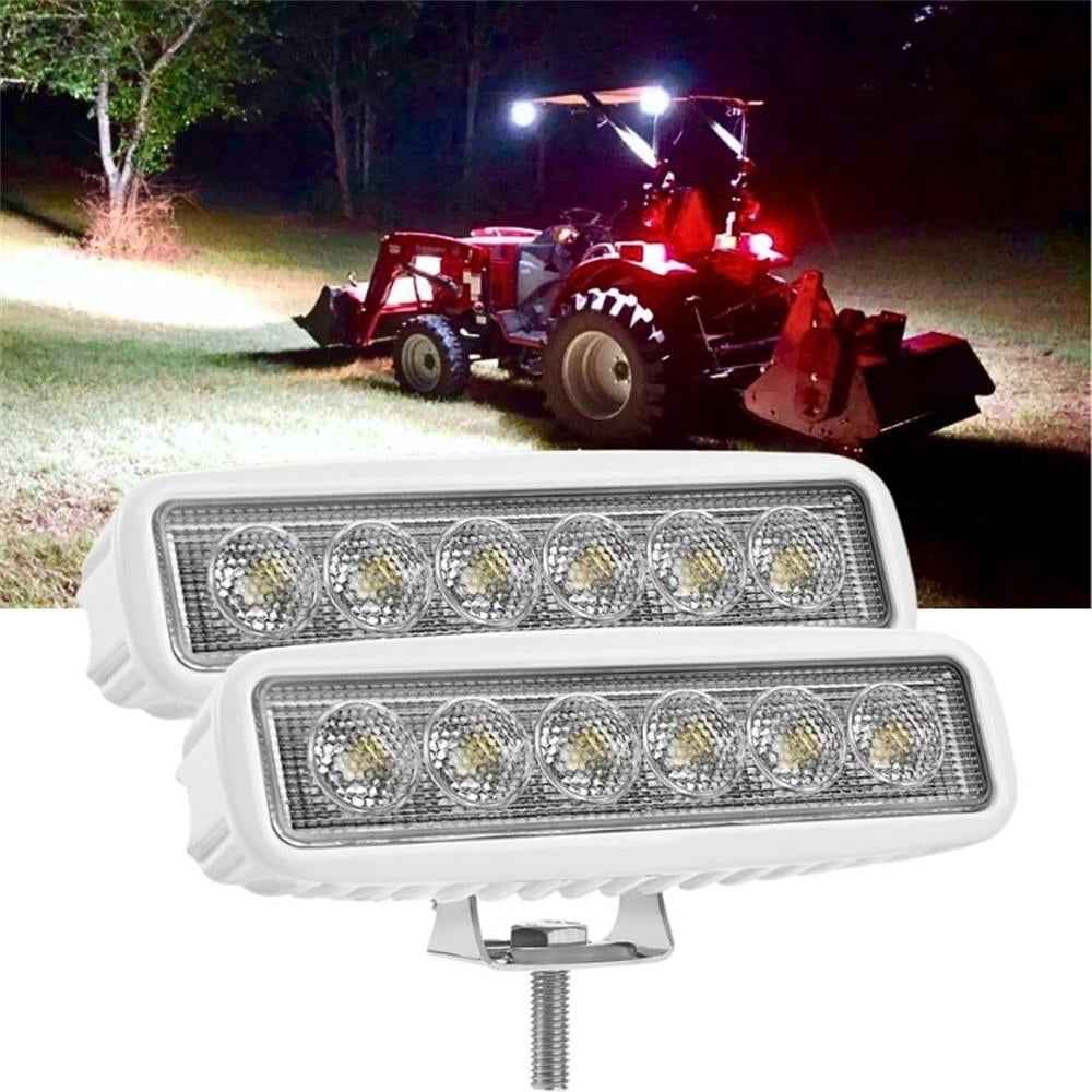 Nilight Marine Led Light Bar 2Pcs 18W White 150° Flood Beam Ponton Boat Deck Dock Lights Waterproof for Night Fishing T-top Stern Yacht Kayak Sailboat