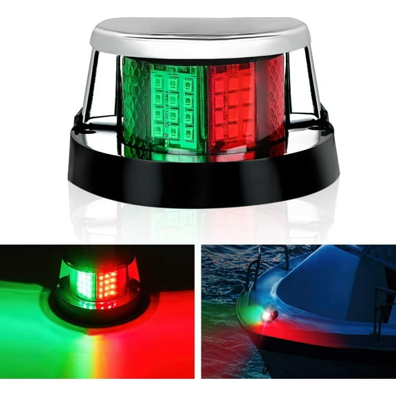 Nilight Marine Boat Navigation Light 24Led Red Green Led Port Starboard Signals Lights 12V Waterproof Bow Light for Skeeter Yacht Pontoon Speedboat Sailboats Fishing Boats