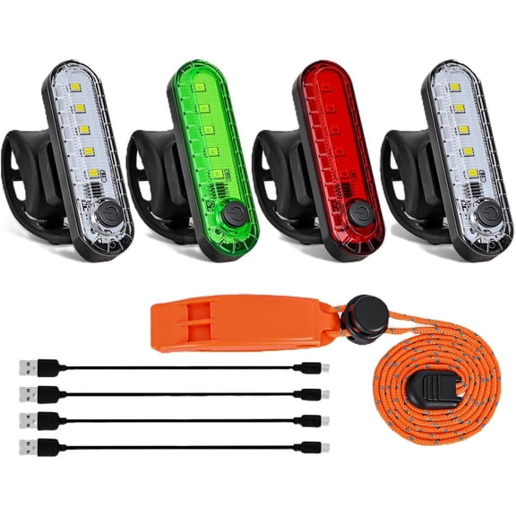 Nilight Marine Boat Navigation Light 4PCS Red Green Port Starboard White Stern Lights Four Mode Waterproof Rechargeable Warning Safety Lamp for Skeeter Yacht Pontoon Trailer Truck Bike Backpack