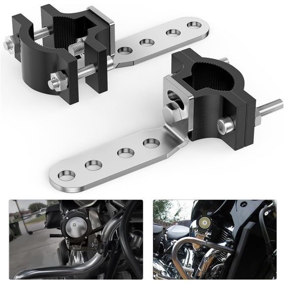 Nilight Motorcycle Light Bar Tube Clamp Bracket Fit from 0.7 to 1.2Inch Round Tubes Mounting Brackets Offroad LED Light Pods Front Fork Lights Roof Rack Bumper ATV UTV