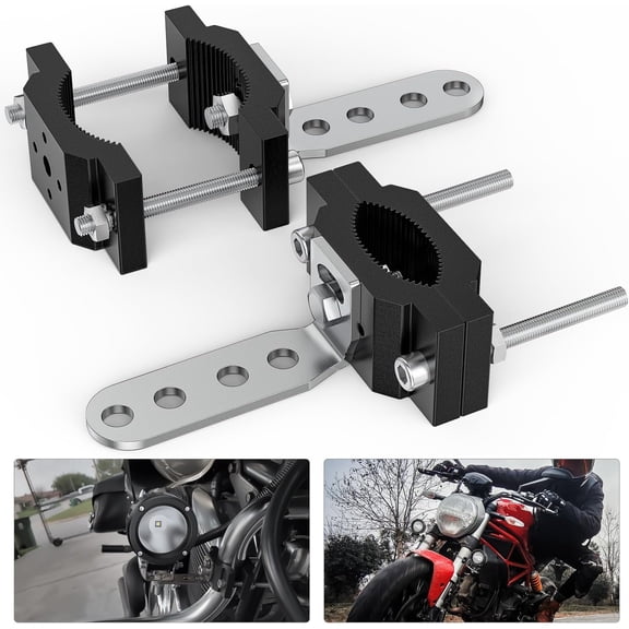 Nilight Motorcycle Light Bar Tube Clamp Bracket Fit from 0.7 to 2Inch Round Tubes Mounting Brackets Offroad LED Light Pods Front Fork Lights Roof Rack Bumper ATV UTV