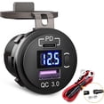 thumbnail image 2 of QC 3.0 + PD Fast USB Car Charger Socket Adapter - 36W Dual Port, Dustproof 2 of 5