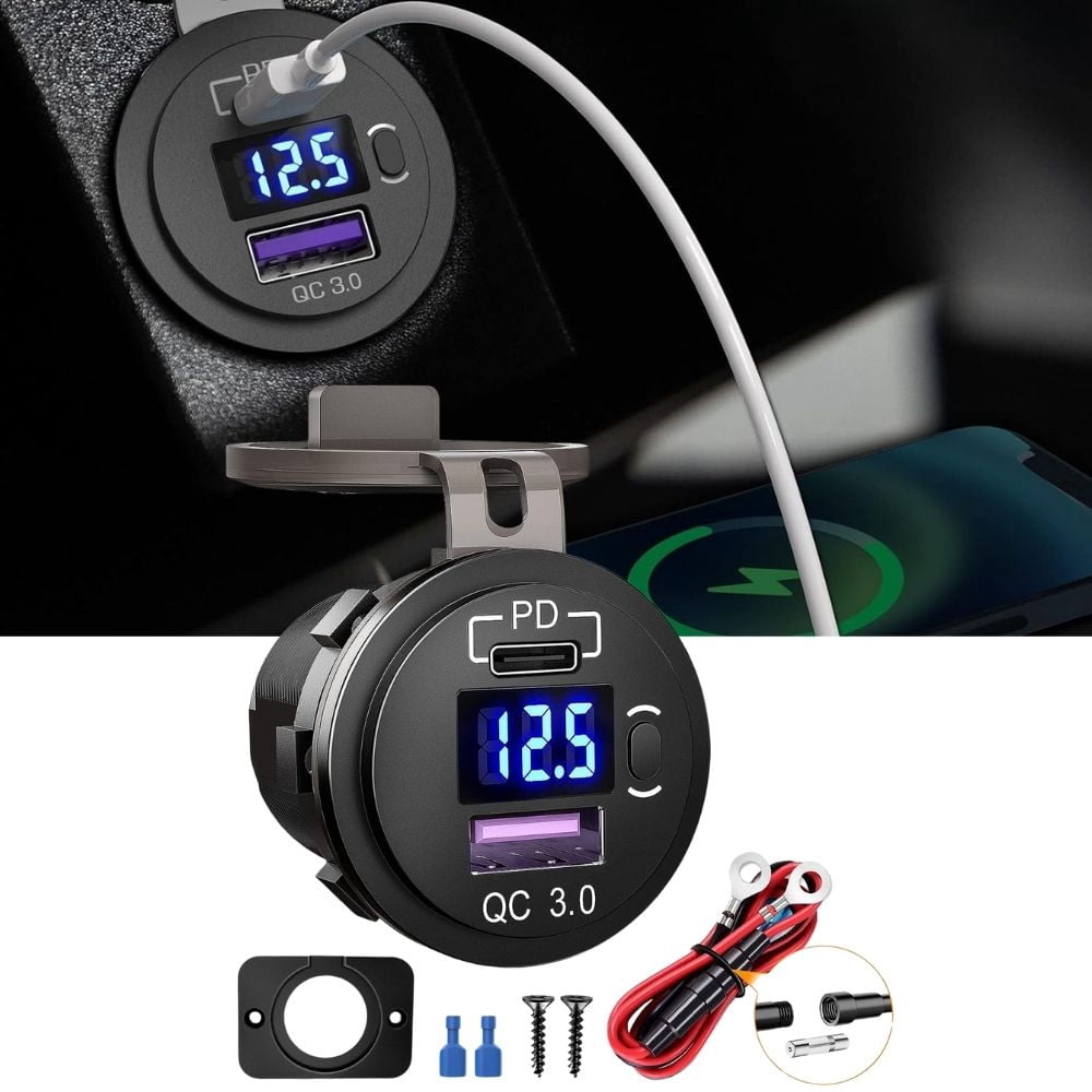 Nilight Quick Charge Socket PD Type C and QC 3.0 USB Fast Charge 12V ...